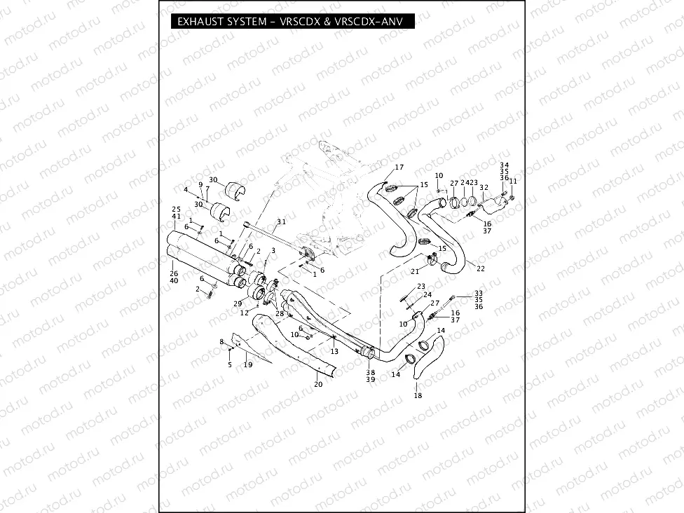 EXHAUST SYSTEM - VRSCDX & VRSCDX-ANV (2 OF 2)