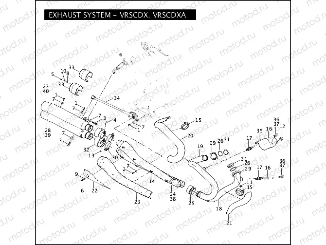 EXHAUST SYSTEM - VRSCDX, VRSCDXA