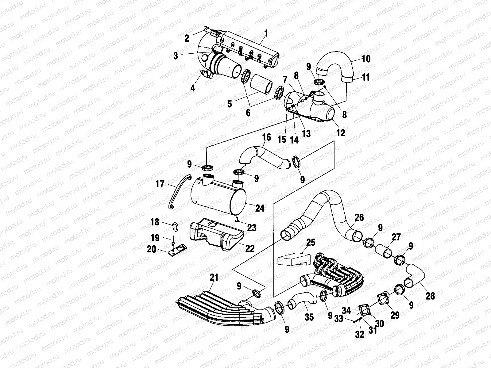 EXHAUST SYSTEM - W005099D (4955775577B008) | EXHAUST SYSTEM - W005099D (4955775577B008)