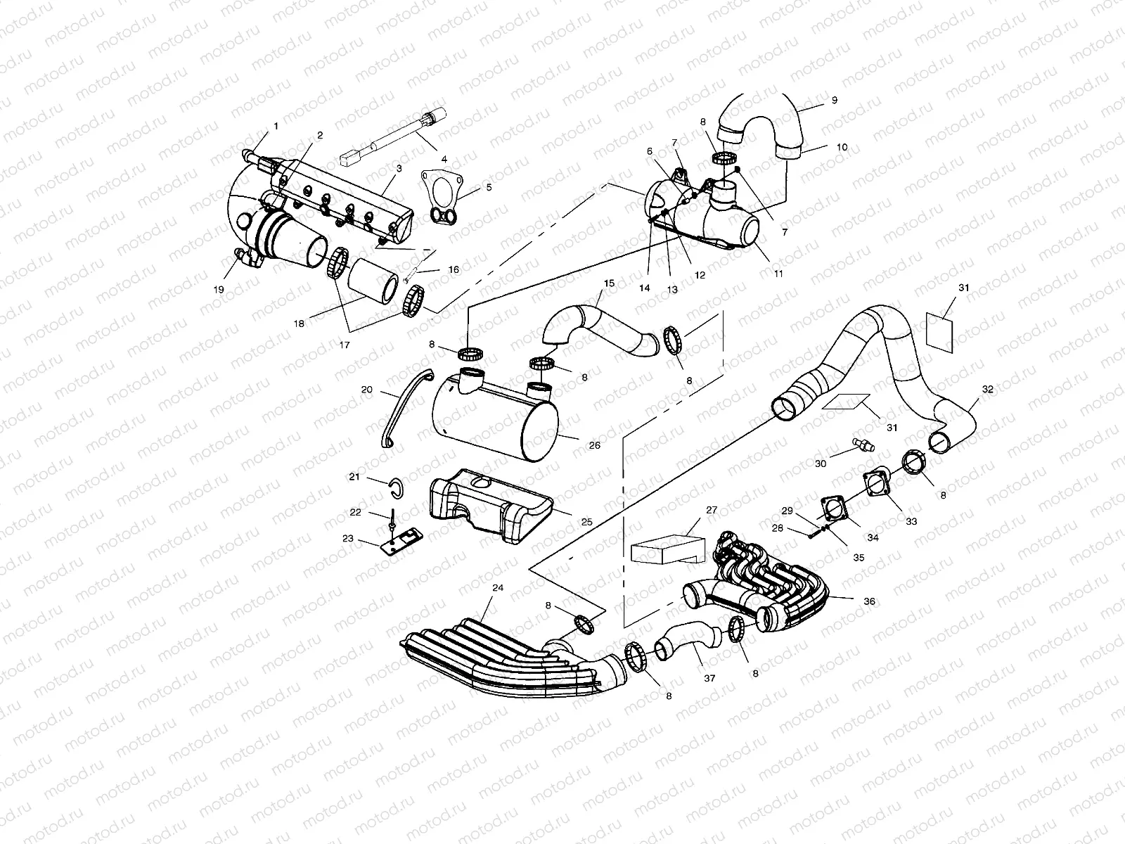 EXHAUST SYSTEM - W015098D (4964876487B005) | EXHAUST SYSTEM - W015098D (4964876487B005)