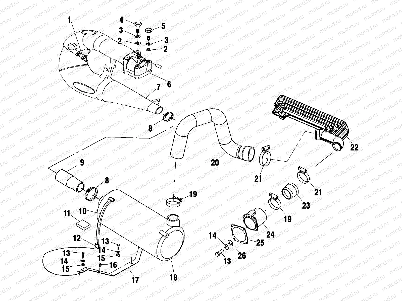 EXHAUST SYSTEM - W025197D/W025197I (4971297129B05) | EXHAUST SYSTEM - W025197D/W025197I (4971297129B05)