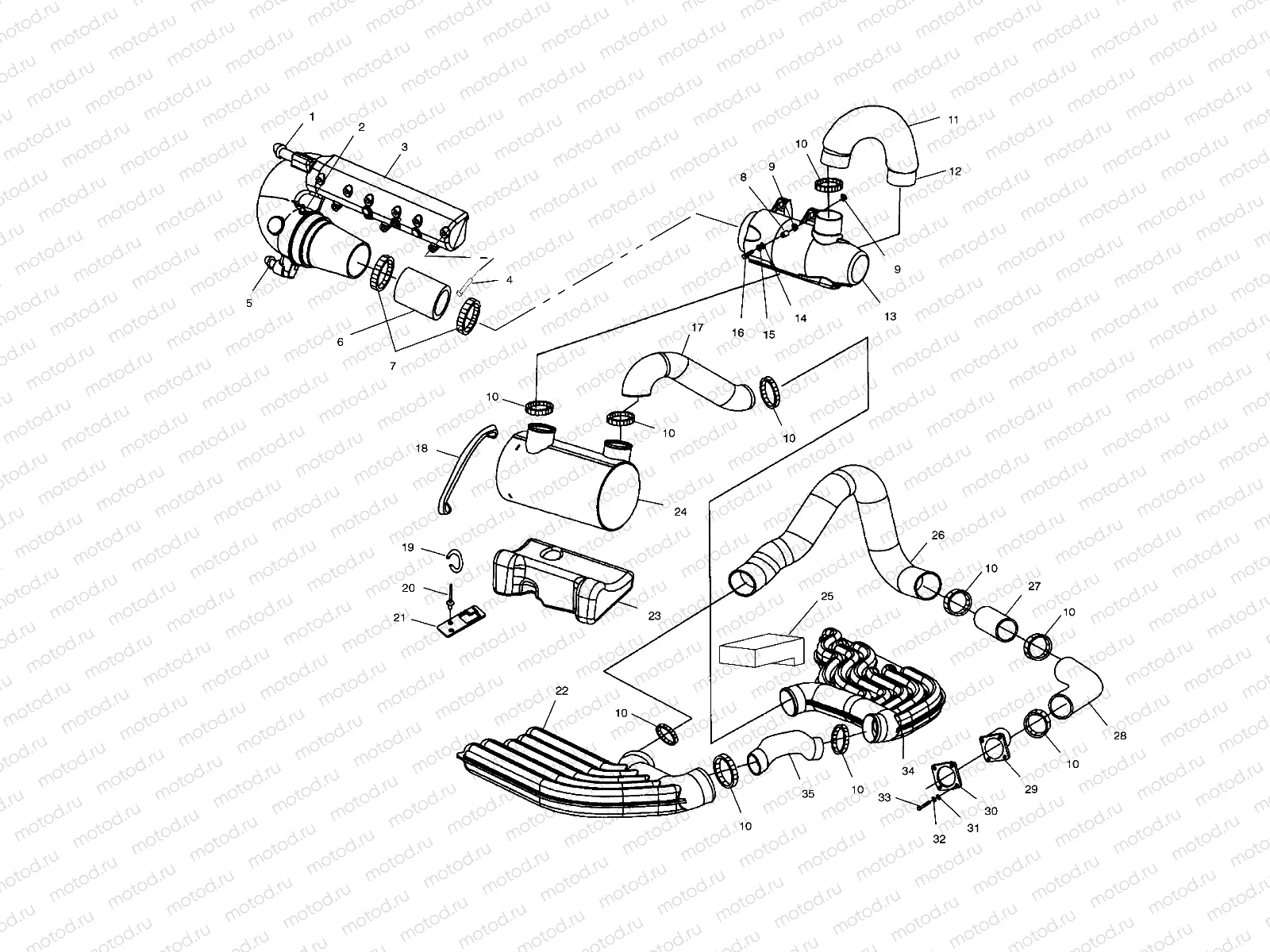 EXHAUST SYSTEM - W035098CA/W035098IA (4981028102B05) | EXHAUST SYSTEM - W035098CA/W035098IA (4981028102B05)