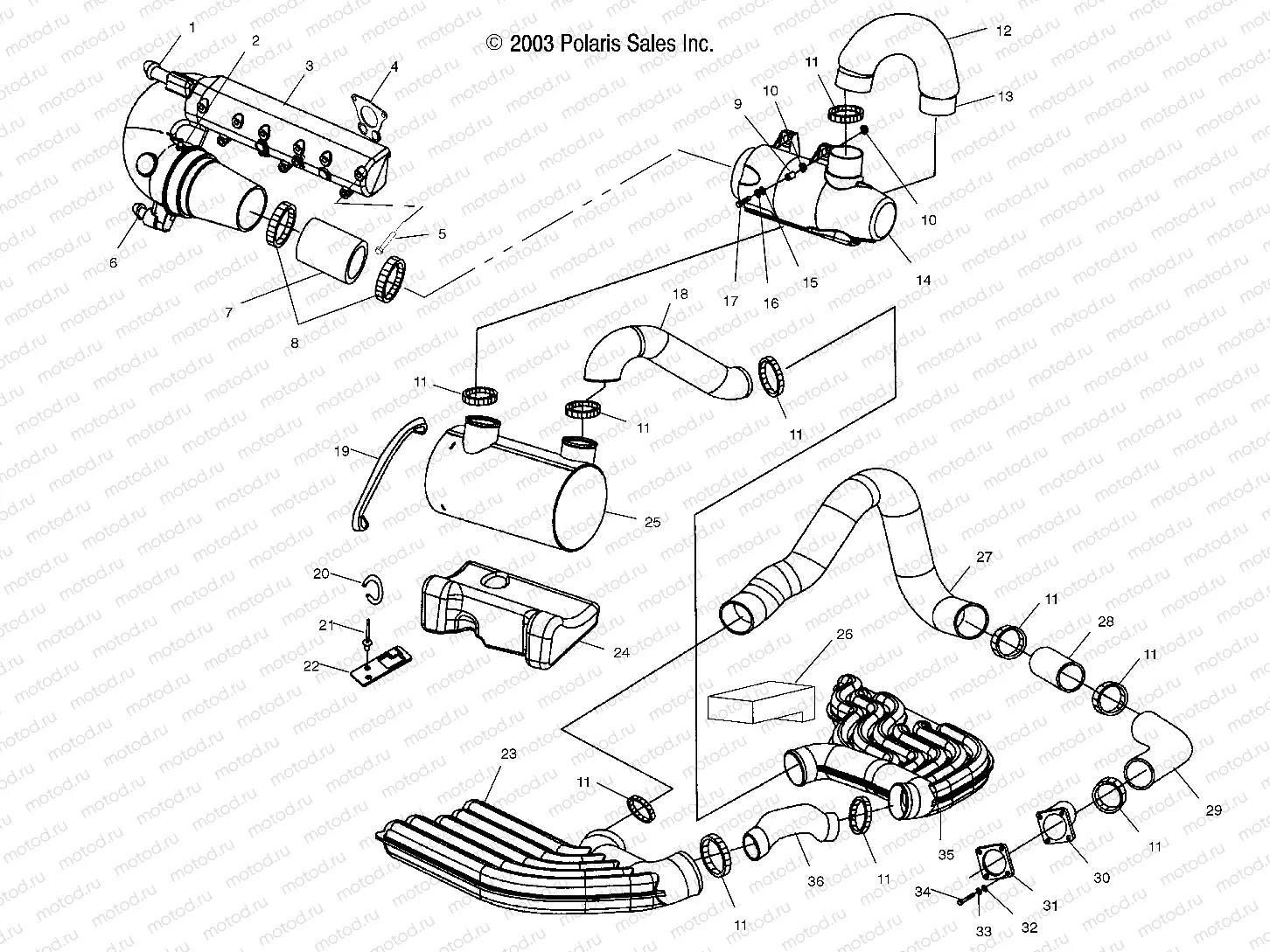 EXHAUST SYSTEM - W045098CA/IA (4990459045B05) | EXHAUST SYSTEM - W045098CA/IA (4990459045B05)