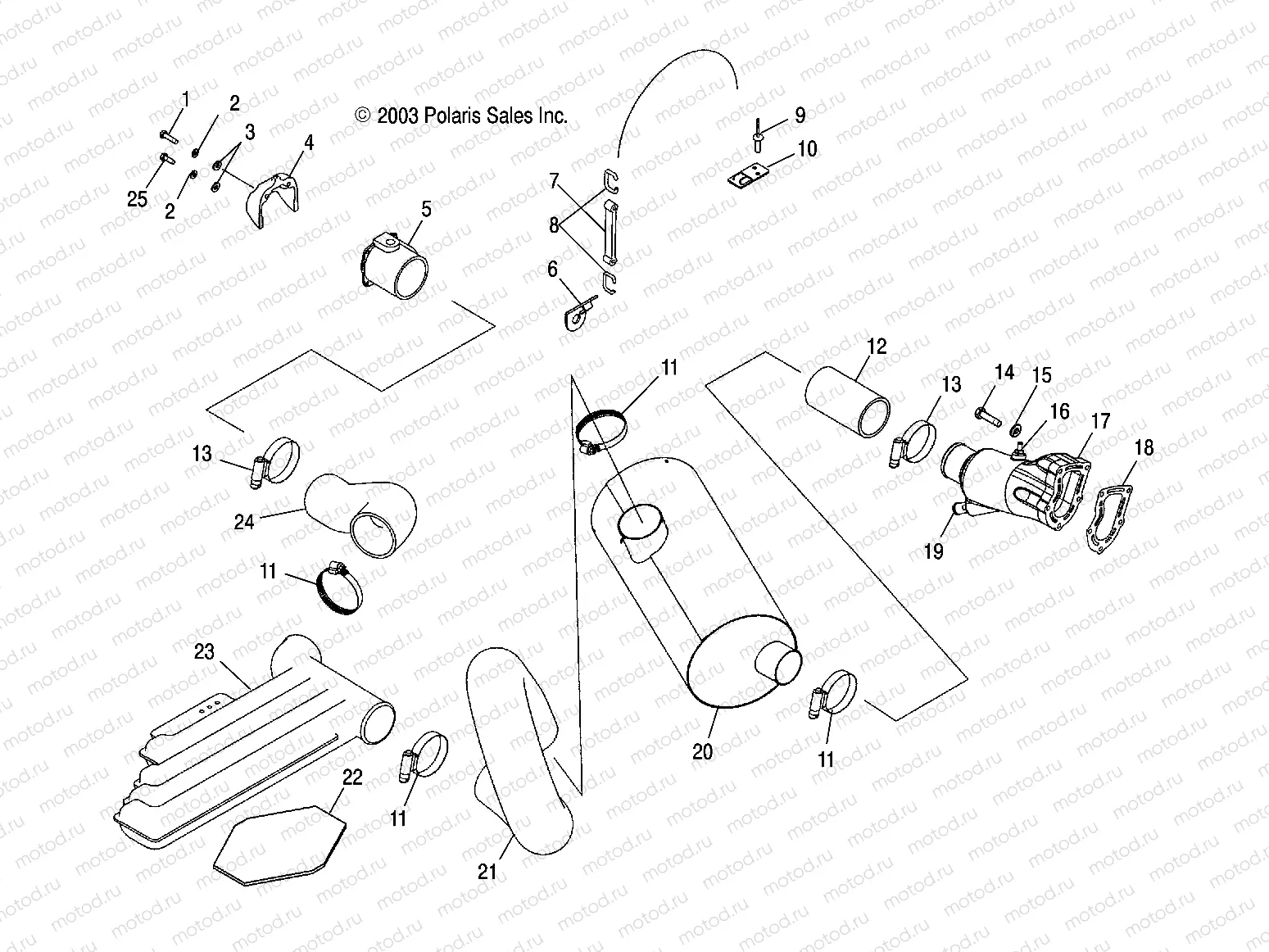EXHAUST SYSTEM - W045305CA/IA/CB/IB/IE/CC/IC/CD/ID/IF (4990579057B03) | EXHAUST SYSTEM - W045305CA/IA/CB/IB/IE/CC/IC/CD/ID/IF (4990579057B03)