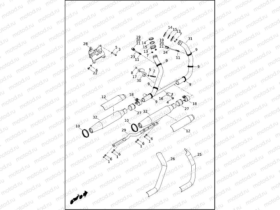 EXHAUST SYSTEM - XL1200X