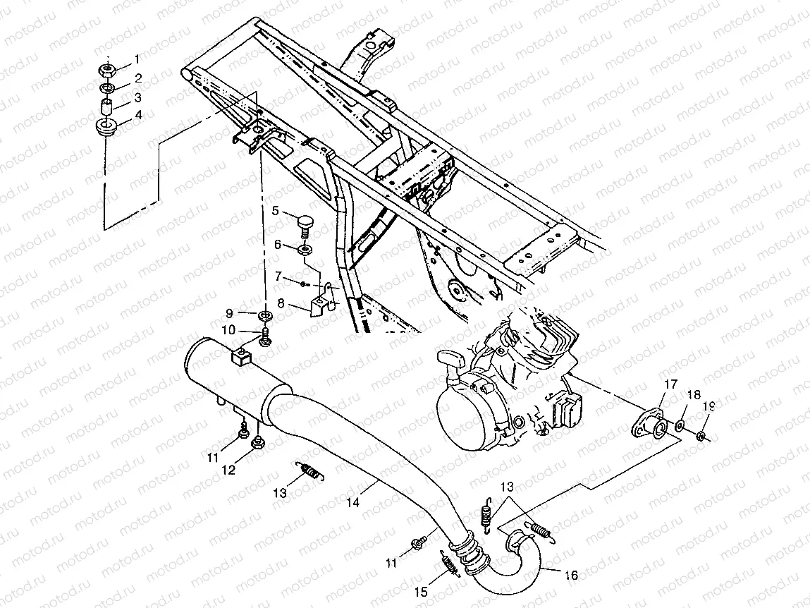 EXHAUST SYSTEM XPLORER 300 W97CC28C (4939813981A013) | EXHAUST SYSTEM XPLORER 300 W97CC28C (4939813981A013)