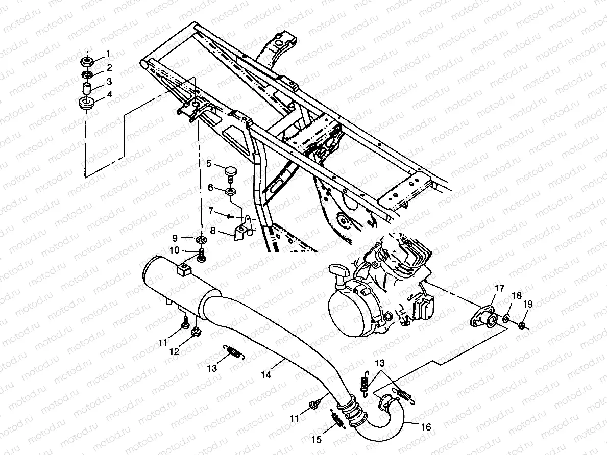 EXHAUST SYSTEM XPLORER 300 W98CC28C (4945264526A013) | EXHAUST SYSTEM XPLORER 300 W98CC28C (4945264526A013)