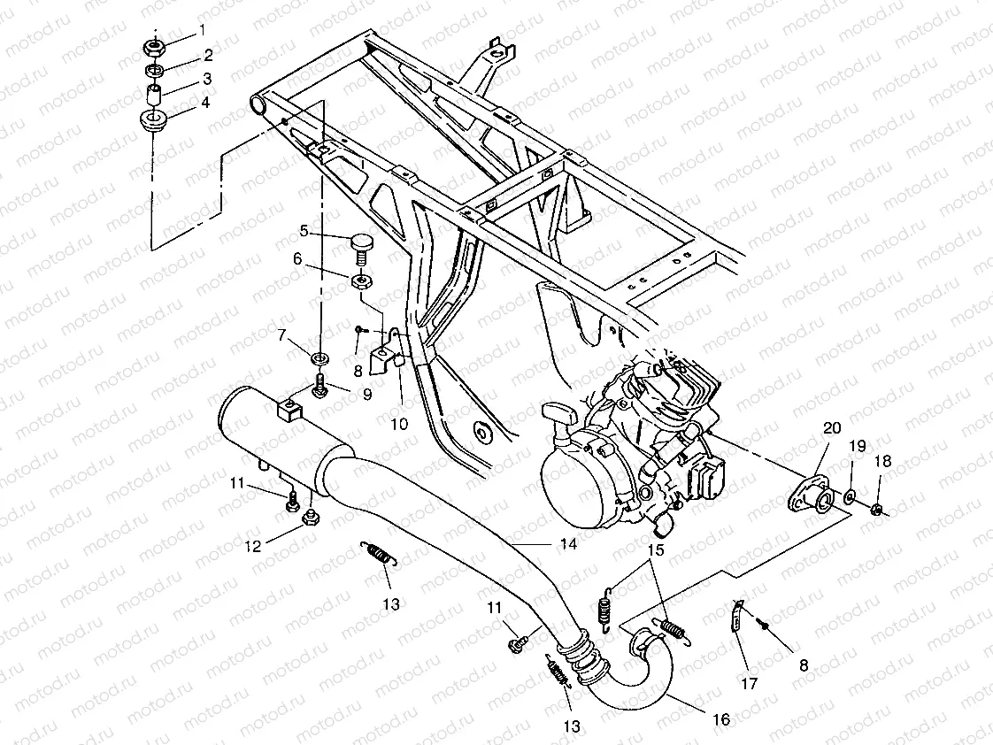 EXHAUST SYSTEM XPLORER 400L W969140 (4935983598A012) | EXHAUST SYSTEM XPLORER 400L W969140 (4935983598A012)