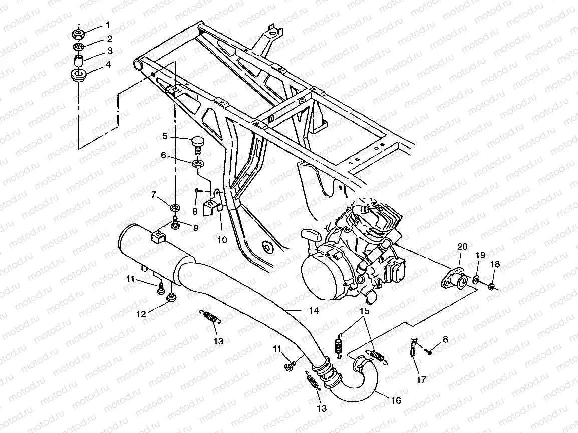 EXHAUST SYSTEM XPLORER 400L W97CC38C (4939753975A012) | EXHAUST SYSTEM XPLORER 400L W97CC38C (4939753975A012)