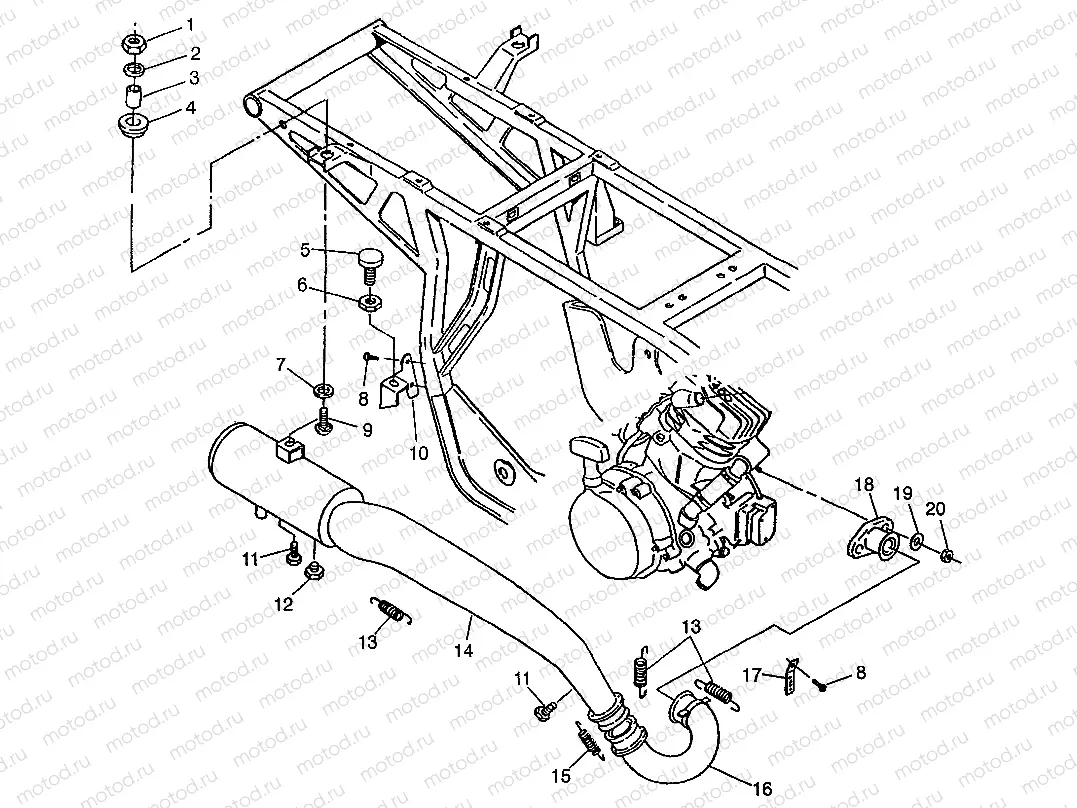 EXHAUST SYSTEM XPRESS 300 W97CA28C and  XPRESS 400L W97CA38C (4939603960B002) | EXHAUST SYSTEM XPRESS 300 W97CA28C and  XPRESS 400L W97CA38C (4939603960B002)