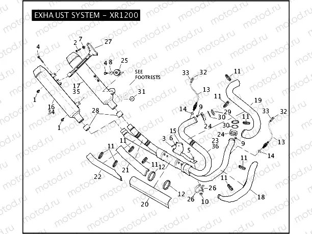 EXHAUST SYSTEM - XR1200