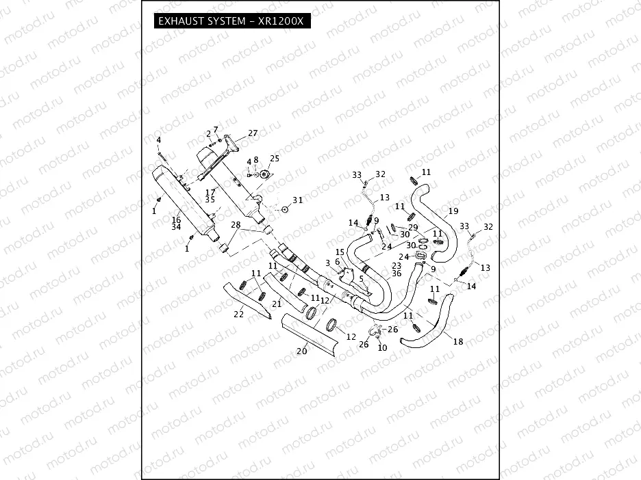 EXHAUST SYSTEM - XR1200X