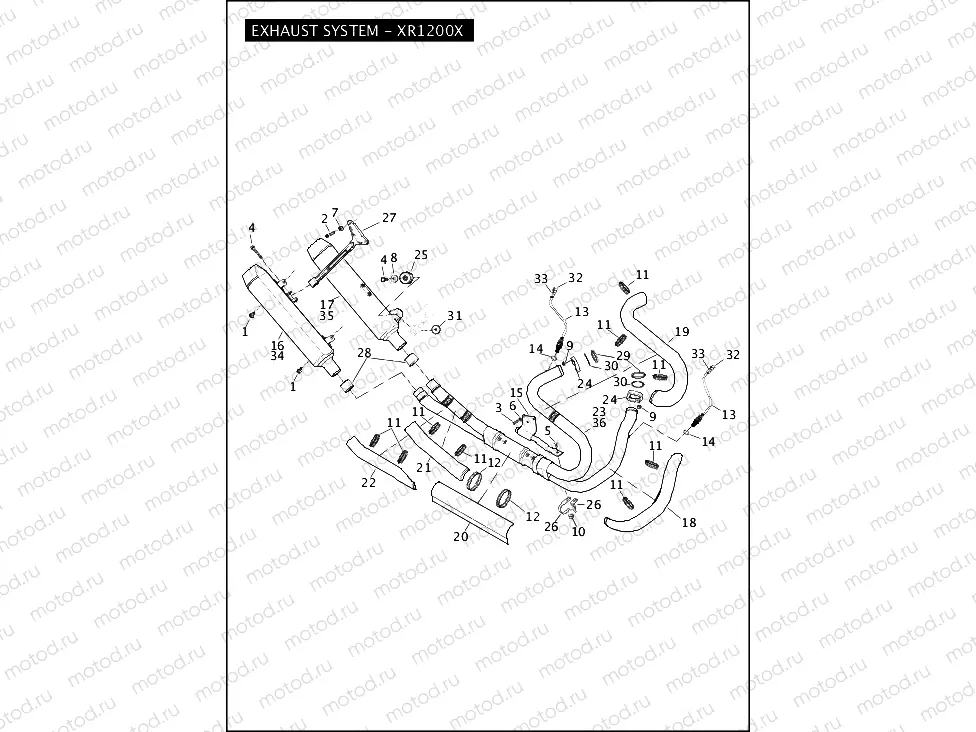 EXHAUST SYSTEM - XR1200X