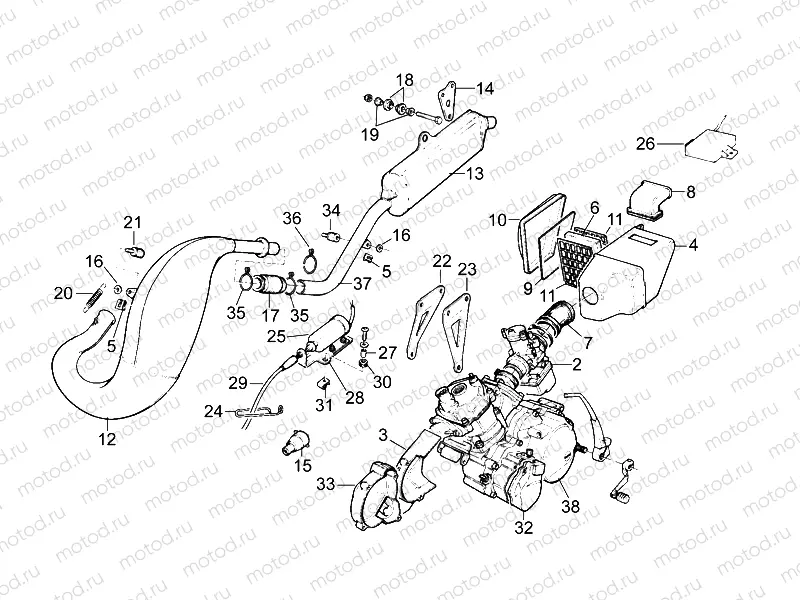 Exhaust unit -  Engine