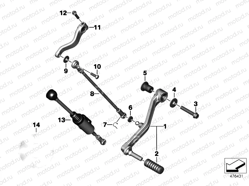 EXTERNAL GEARSHIFT PARTS/SHIFT LEVER