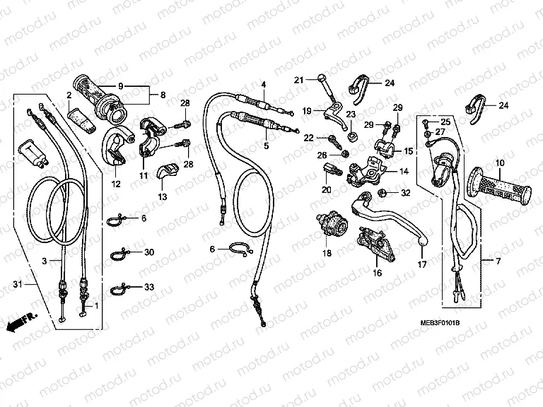 F-1-1 HANDLE LEVER / SWITCH / CABLE (CRF450R4,5,6,7,8)