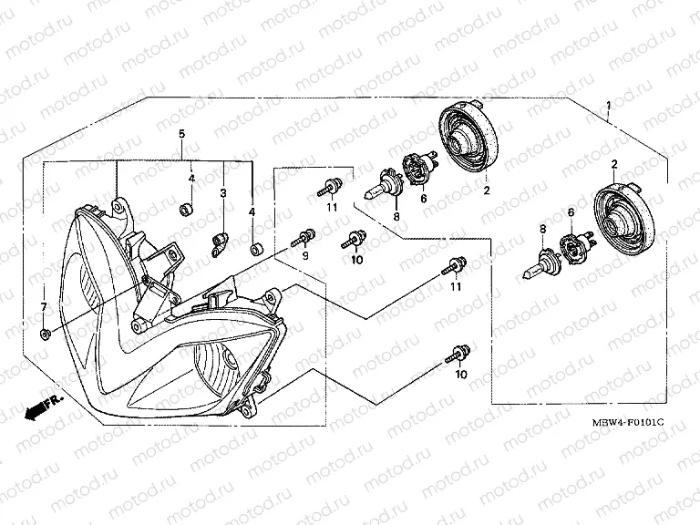 F-1-1 HEADLAMP (01 -06)