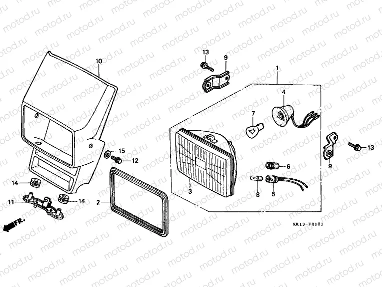 F-1-1 HEADLAMP (B / ED / 2B)