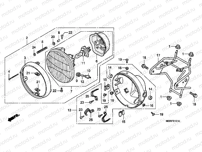 F-1-1 HEADLAMP (CBF600N / NA)