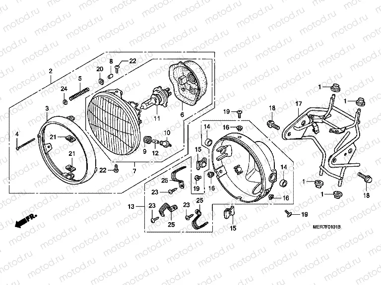 F-1-1 HEADLAMP (CBF600N / NA)