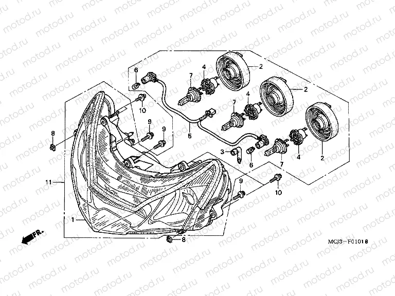 F-1-1 HEADLAMP (CBR900RR2,3)