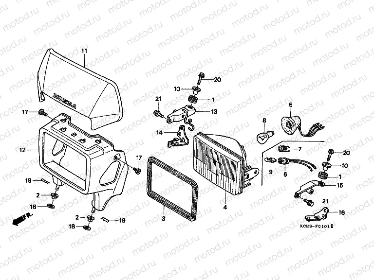 F-1-1 HEADLAMP (CL / DK / ED / U)