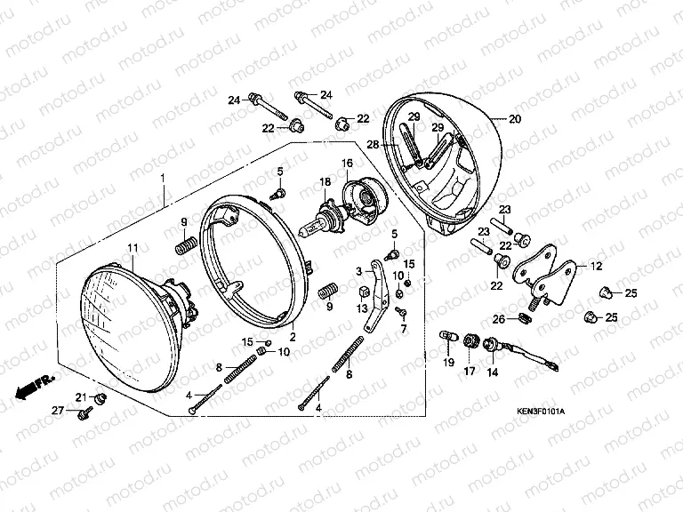 F-1-1 HEADLAMP (CMX250CT)