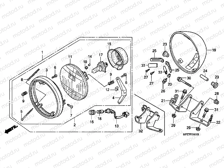 F-1-1 HEADLAMP (ED, 3ED, F, 2F, U)