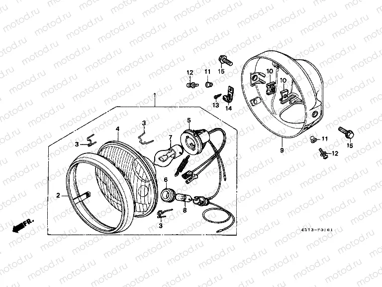 F-1-1 HEADLAMP (EXCEPT XL125SZ, A, B, C-CM)