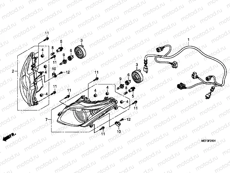 F-1-1 HEADLAMP (FJS400D9 / FJS400A)