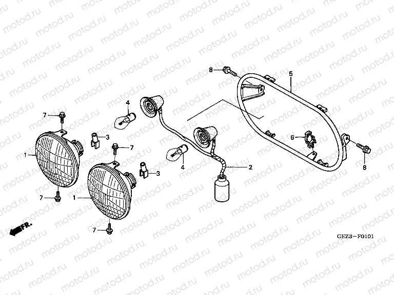 F-1-1 HEADLAMP (NPS505 / 6)