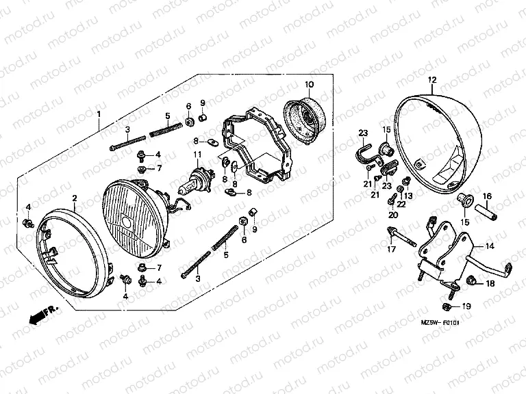 F-1-1 HEADLAMP (VF750C1 / 2)
