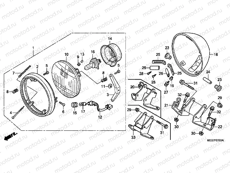 F-1-1 HEADLAMP (VT750C2B-ED / C2S / S)