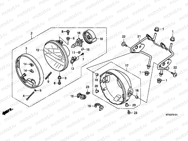 F-1-1 HEADLAMP (VTR250-U)