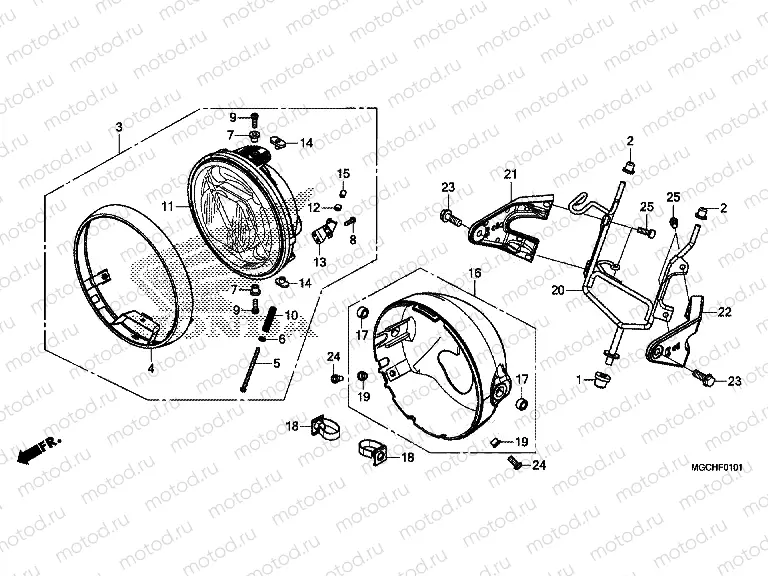 F-1-1 HEADLIGHT (CB1100CA / CAD / NA / NAD)