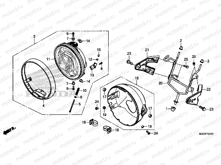 F-1-1 HEADLIGHT (CB1100CA/NA/NAD)