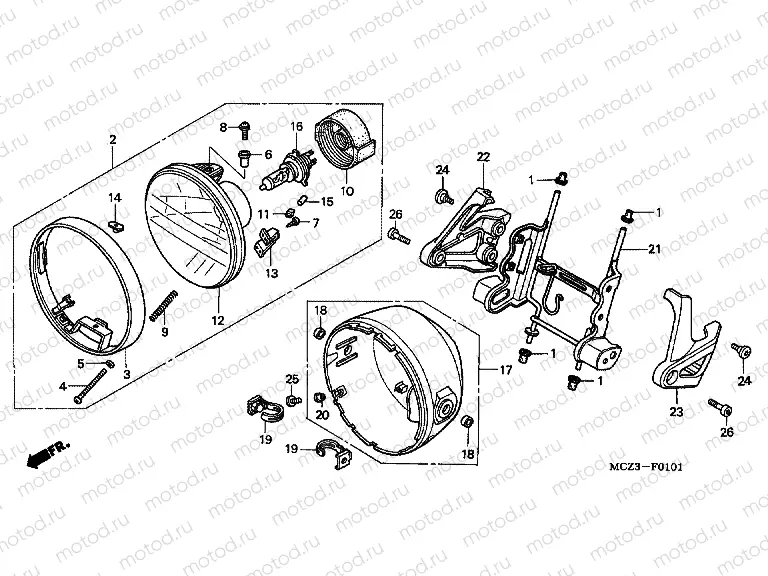F-1-1 HEADLIGHT (CM / U)