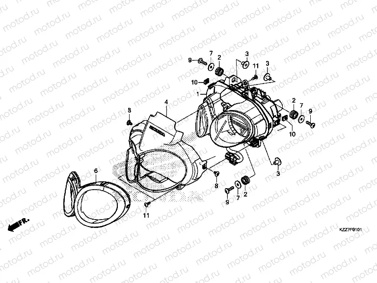F-1-1 HEADLIGHT (CRF250RL/RLA)
