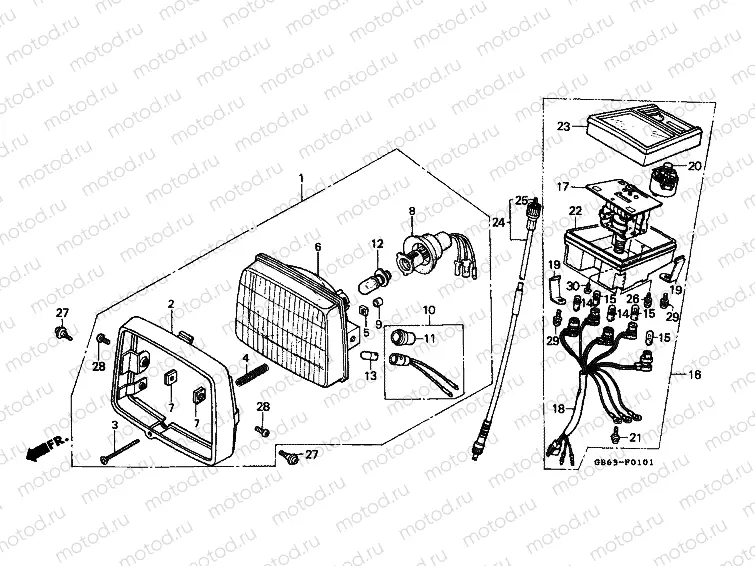F-1-1 HEADLIGHT / SPEEDOMETER (C90E / MF / G / MG / N / MN)
