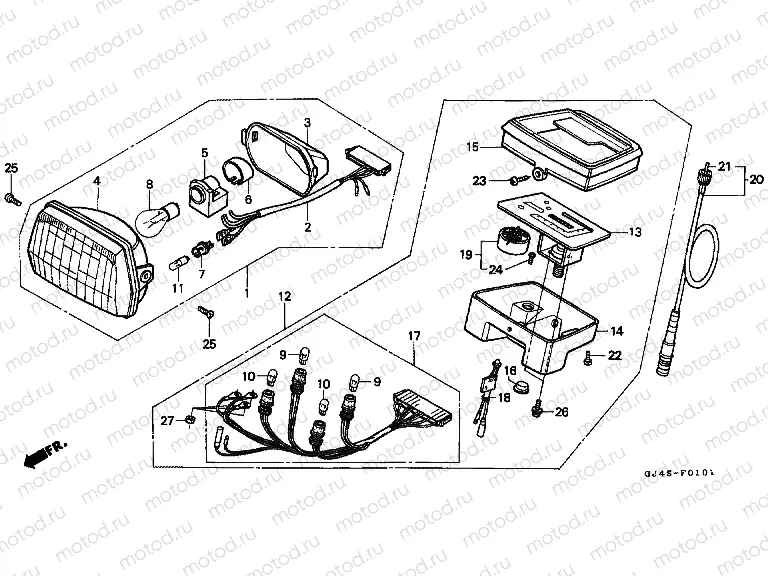 F-1-1 HEADLIGHT / SPEEDOMETER (SH75P / DP / DS)