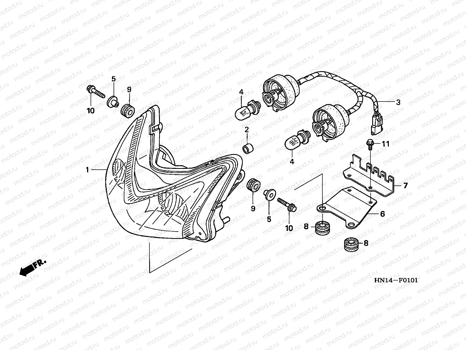 F-1-1 HEADLIGHT (TRX400EX5,6)