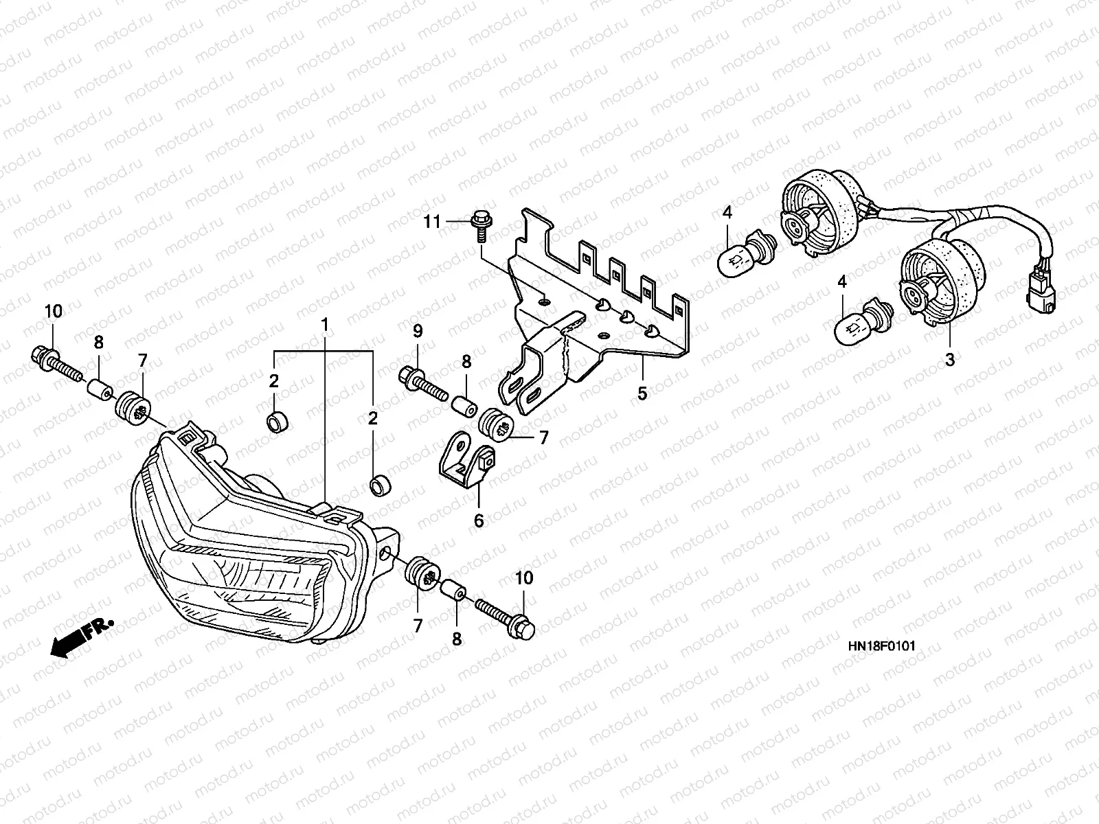 F-1-1 HEADLIGHT (TRX400EX8 / X9)