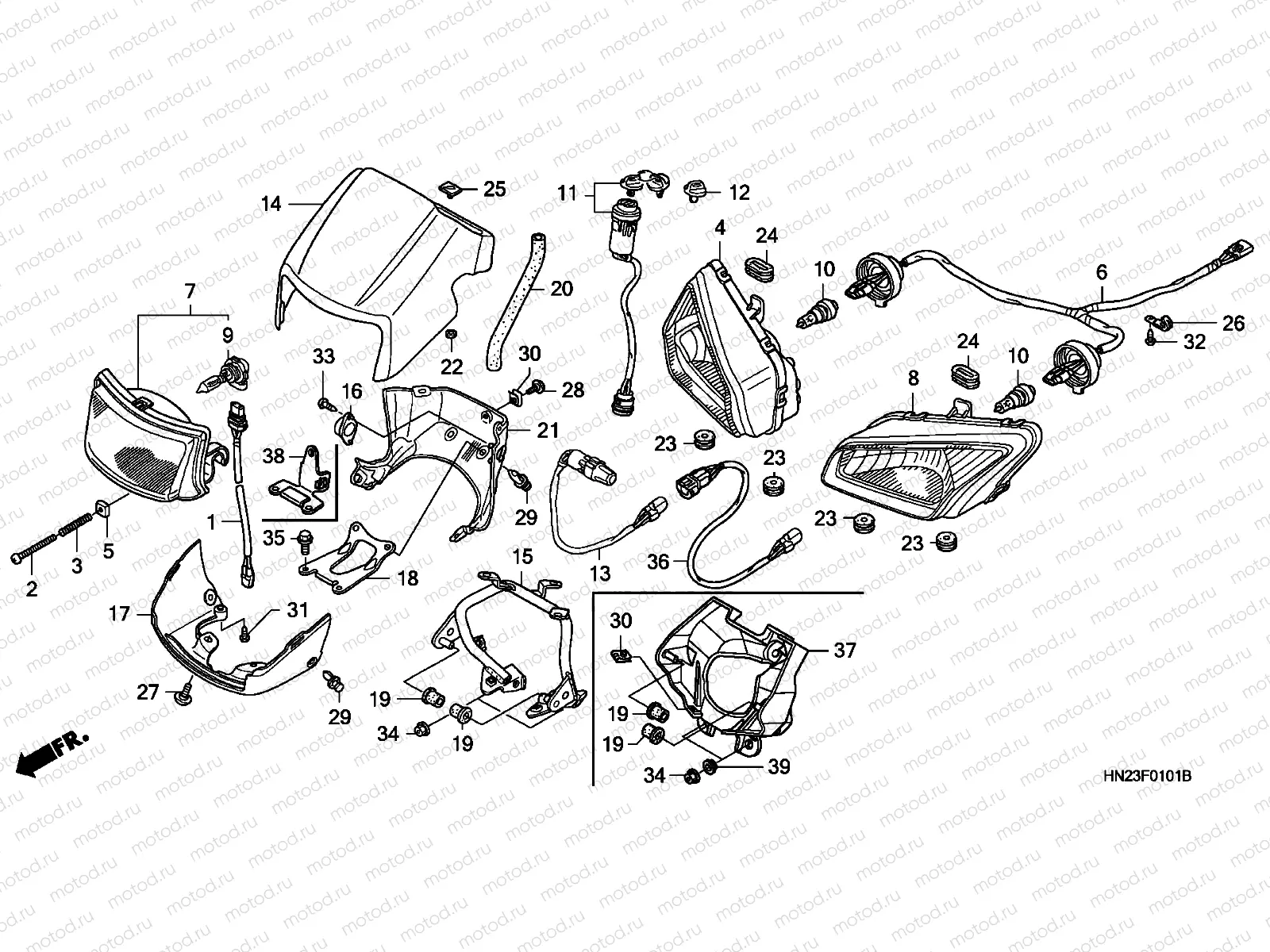 F-1-1 HEADLIGHT (TRX500FA5/6/7/8)