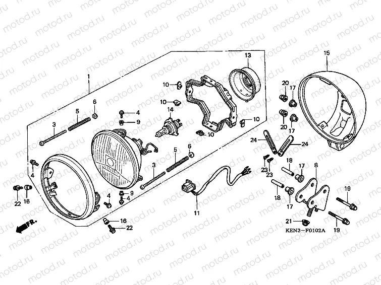 F-1-2 HEADLAMP (CMX250C1 / 2/3)
