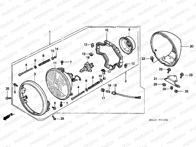 F-1-2 HEADLAMP (VT1100C2)
