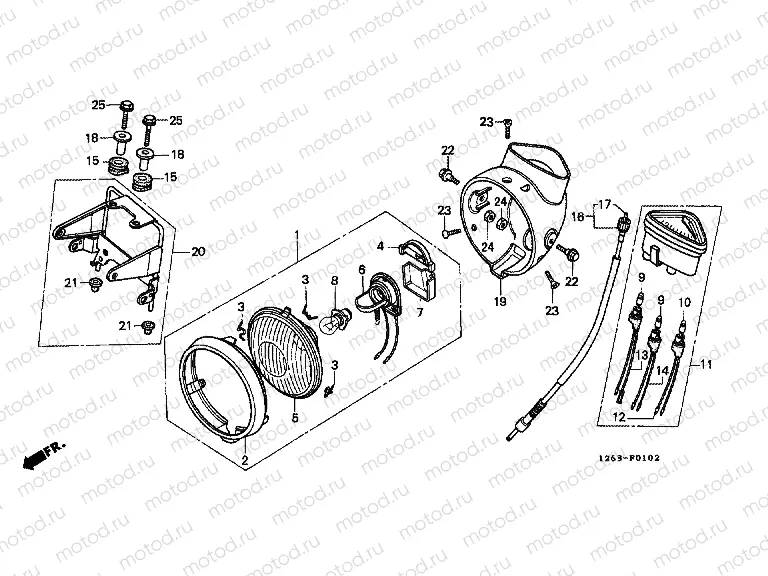 F-1-2 HEADLIGHT / SPEEDOMETER