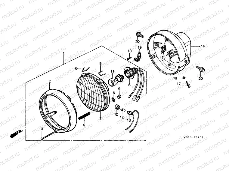 F-1-3 HEADLAMP (DK / DM / PG / SA / U)