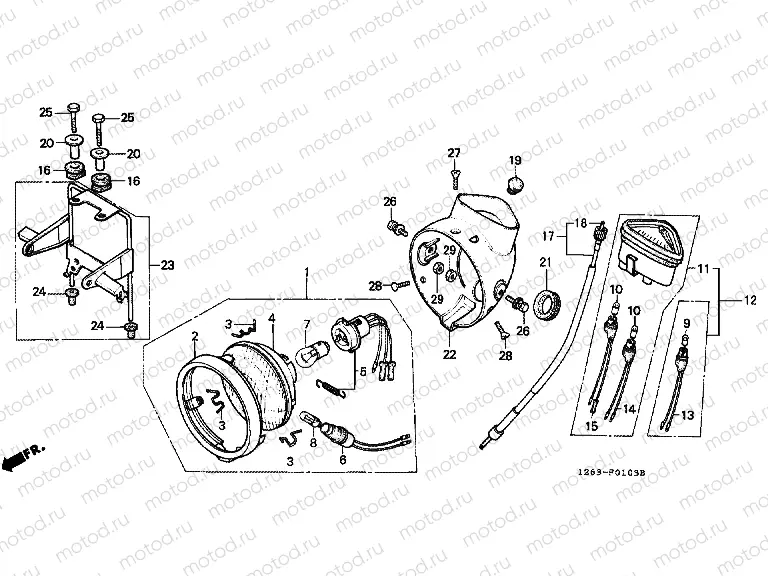 F-1-3 HEADLIGHT / SPEEDOMETER
