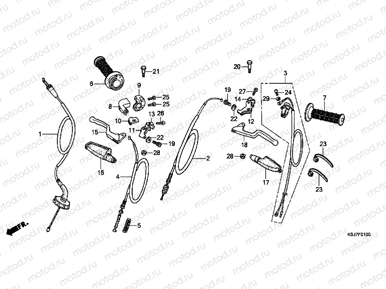 F-1 HANDLE ARM / CABLE