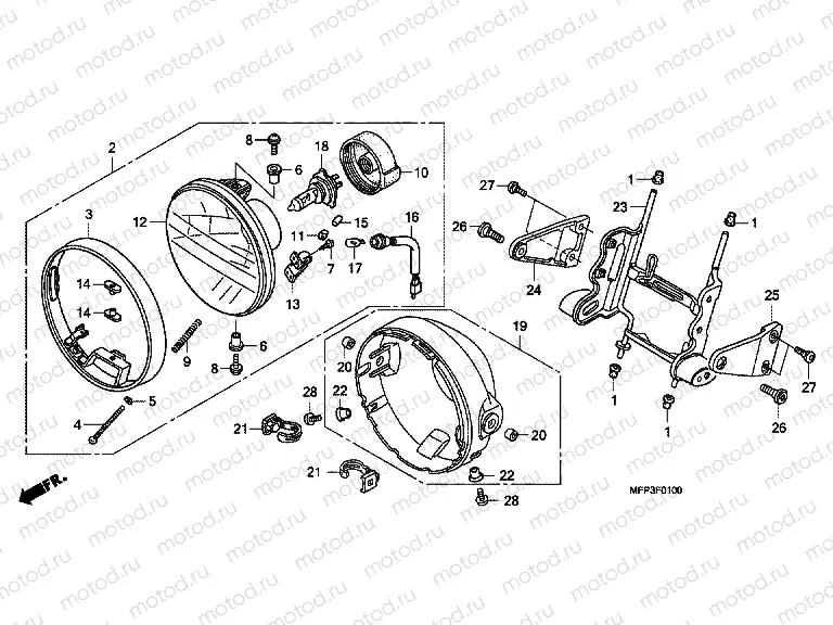 F-1 HEADLAMP (CB1300 / CB1300A)